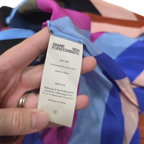 Diane Von Furstenberg Colorful Striped Silk Wrap Midi Dress S - Picture 5 of 5